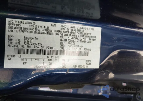2017 Ford C-Max Hybrid Se z USA, uszkodzony, nr VIN 1FADP5AU7HL116159